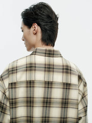 Men's Casual Contrast-Plaid Embroidered-Logo Shirt