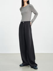 Women's Casual Solid Curved-Leg Sweatpants