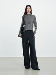 Women's Casual Solid Thermal Curved-Leg Pants