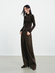 Women's Casual Belted Curved-Leg Jeans