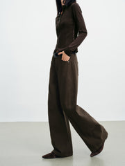 Women's Casual Belted Curved-Leg Jeans