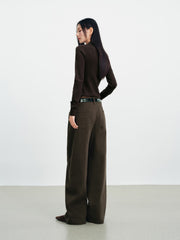 Women's Casual Belted Curved-Leg Jeans