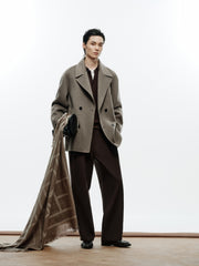 Men's Commuter Double-Breasted Wool Double-Face Coat