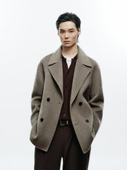 Men's Commuter Double-Breasted Wool Double-Face Coat