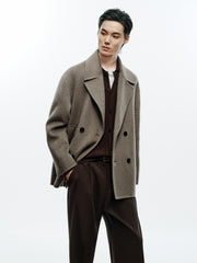 Men's Commuter Double-Breasted Wool Double-Face Coat