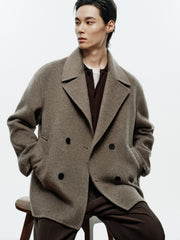 Men's Commuter Double-Breasted Wool Double-Face Coat