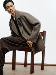 Men's Commuter Double-Breasted Wool Double-Face Coat