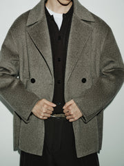 Men's Commuter Double-Breasted Wool Double-Face Coat