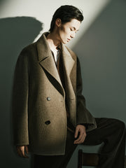 Men's Commuter Double-Breasted Wool Double-Face Coat