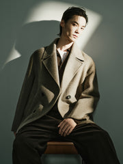 Men's Commuter Double-Breasted Wool Double-Face Coat