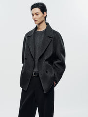 Men's Commuter Double-Breasted Wool Double-Face Coat