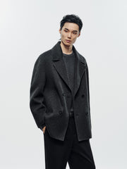 Men's Commuter Double-Breasted Wool Double-Face Coat