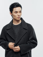 Men's Commuter Double-Breasted Wool Double-Face Coat