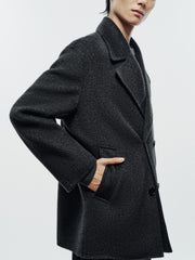 Men's Commuter Double-Breasted Wool Double-Face Coat