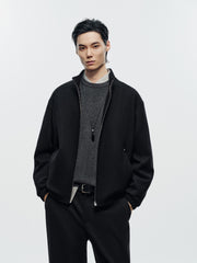 Men's Commuter Wool-Blend Stand-Collar Padded Jacket