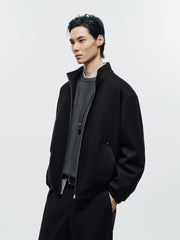 Men's Commuter Wool-Blend Stand-Collar Padded Jacket