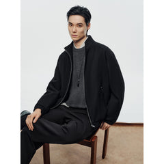Men's Commuter Wool-Blend Stand-Collar Padded Jacket