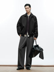 Men's Casual Black Lapel Jacket-Style Down Jacket