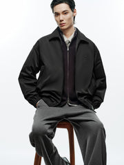 Men's Casual Black Lapel Jacket-Style Down Jacket