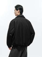Men's Casual Black Lapel Jacket-Style Down Jacket