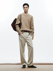 Men's Casual Henley Neck Faux Two-Piece Knit Top