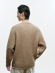 Men's Casual Henley Neck Faux Two-Piece Knit Top