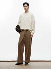 Men's Casual Diamond-Pattern 3D-Texture Knit Top