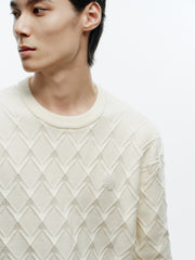 Men's Casual Diamond-Pattern 3D-Texture Knit Top