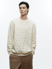 Men's Casual Diamond-Pattern 3D-Texture Knit Top