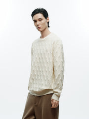 Men's Casual Diamond-Pattern 3D-Texture Knit Top