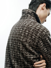 Men's Casual Jacquard Wool-Blend Short Shirt Coat