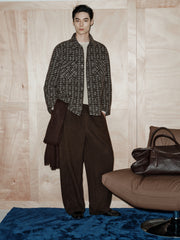 Men's Casual Jacquard Wool-Blend Short Shirt Coat