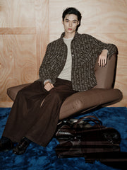 Men's Casual Jacquard Wool-Blend Short Shirt Coat