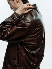 Men's Vintage Brown Waxed Lambskin Leather Jacket