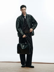 Men's Casual Burnished Goatskin Leather Jacket