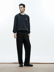 Men's Casual Diamond-Pattern 3D-Texture Knit Top