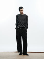 Men's Casual Contrast-Color Crewneck Knit Top