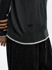 Men's Casual Contrast-Color Crewneck Knit Top