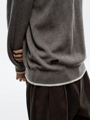 Men's Casual Contrast-Color Crewneck Knit Top