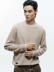 Men's Casual Contrast-Color Crewneck Knit Top