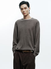 Men's Casual Contrast-Color Crewneck Knit Top