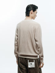 Men's Casual Contrast-Color Crewneck Knit Top