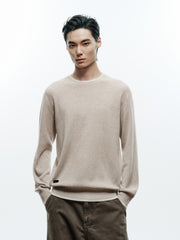 Men's Casual Contrast-Color Crewneck Knit Top