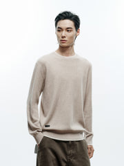 Men's Casual Contrast-Color Crewneck Knit Top