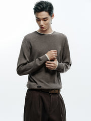 Men's Casual Contrast-Color Crewneck Knit Top
