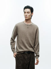 Men's Casual 100% Wool Machine-Washable Baselayer Knit