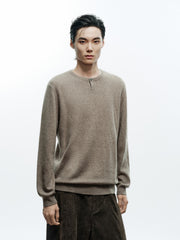Men's Casual 100% Wool Machine-Washable Baselayer Knit