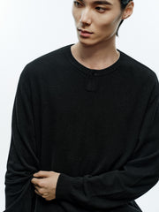 Men's Casual Solid Crewneck Wool-Blend Sweater