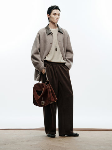 Men's Commuter Paneled Lapel Wool Coat