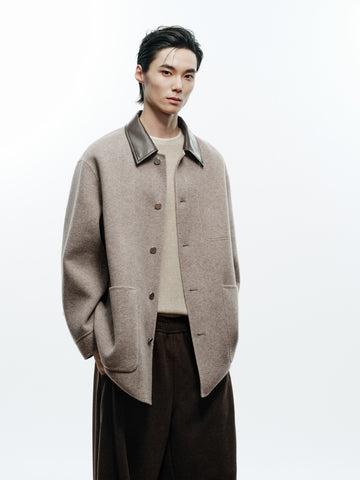 Men's Commuter Paneled Lapel Wool Coat